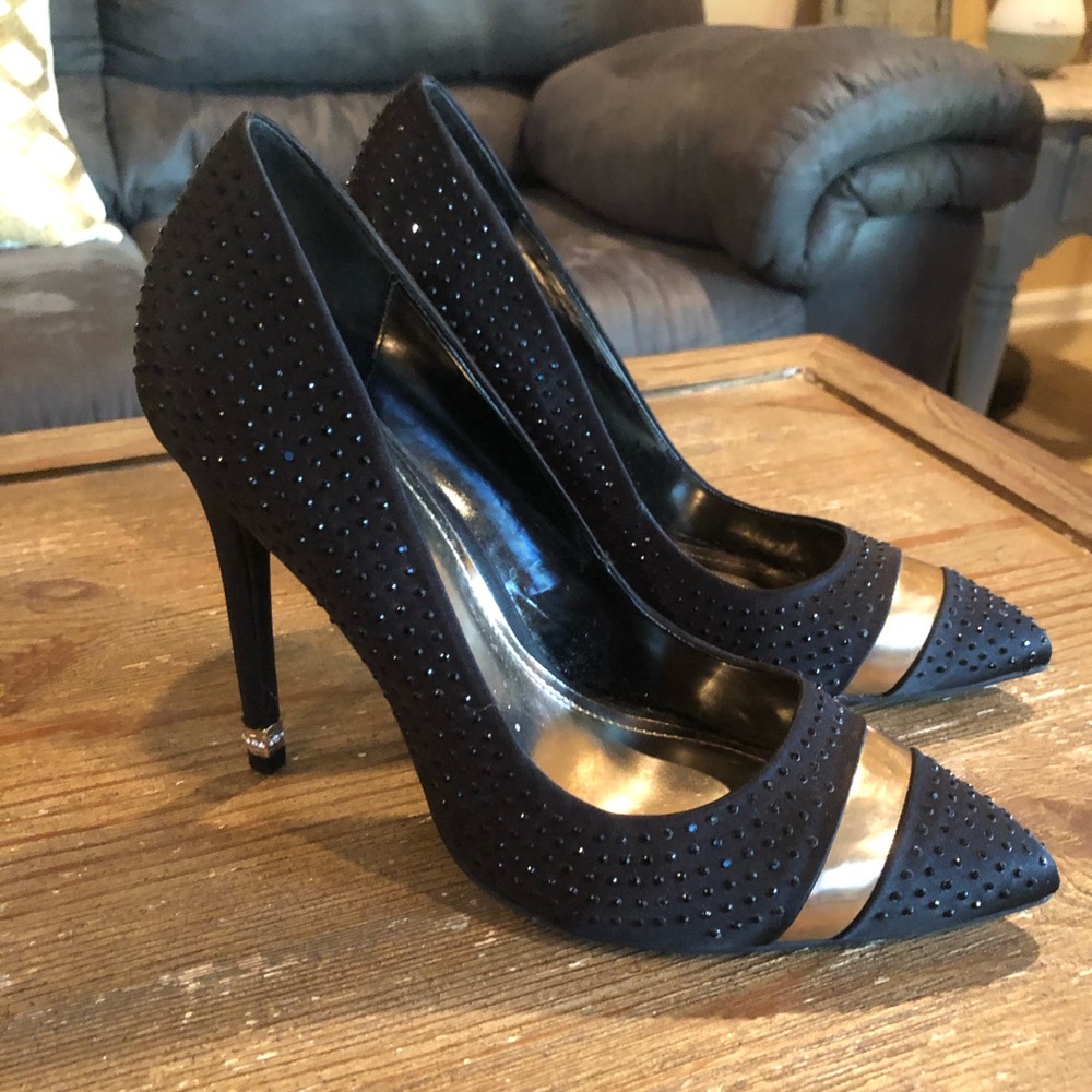 Jennifer Lopez black studded heels